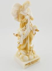 Statue de la Vierge Marie qui Défait les Noeuds Blanc & Or - 17cm