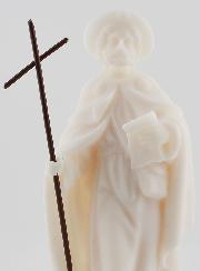 Statue de Saint-Jacques de Compostelle en Albâtre Blanc - 17cm