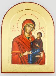 Icône Byzantine Arrondie - Sainte Anne - 24 cm