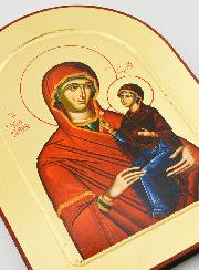 Icône Byzantine Arrondie - Sainte Anne - 24 cm