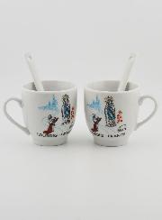 Souvenir de Lourdes - Duo de Tasses à Café