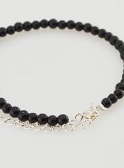 Bracelet Ajustable en Argent & Onyx 3mm
