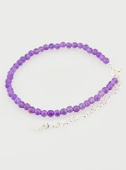 Bracelet Ajustable en Argent & Améthyste 3mm