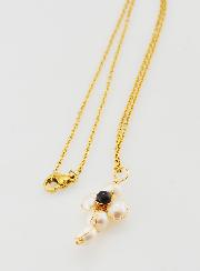 Collier Religieux Croix de Nacre & Obsidienne