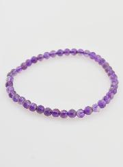 Bracelet en Pierre Naturelle d'Améthyste A - 4mm