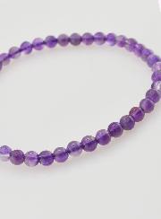 Bracelet en Pierre Naturelle d'Améthyste A - 4mm