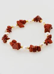 Bracelet en Pierre Naturelle Chips - Jaspe Rouge A