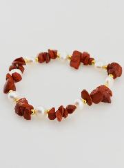 Bracelet en Pierre Naturelle Chips - Jaspe Rouge A