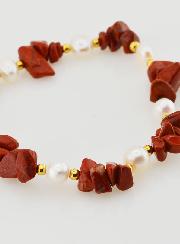 Bracelet en Pierre Naturelle Chips - Jaspe Rouge A