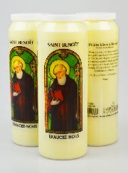 3 Bougies de Neuvaine à Saint Benoît avec Prière