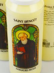 3 Bougies de Neuvaine à Saint Benoît avec Prière