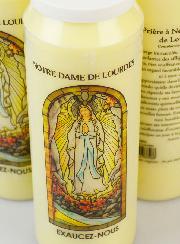 3 Bougies de Neuvaine à Notre Dame de Lourdes avec Prière