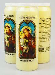 3 Bougies de Neuvaine à Saint Antoine avec Prière
