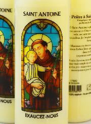 3 Bougies de Neuvaine à Saint Antoine avec Prière