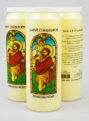 3 Bougies de Neuvaine de Protection à Saint Christophe avec Prière
