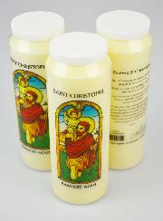3 Bougies de Neuvaine de Protection à Saint Christophe avec Prière