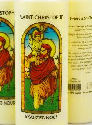 3 Bougies de Neuvaine de Protection à Saint Christophe avec Prière