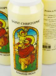 3 Bougies de Neuvaine de Protection à Saint Christophe avec Prière