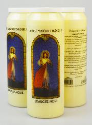 3 Bougies de Neuvaine au Christ Miséricordieux avec Prière