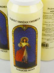 3 Bougies de Neuvaine au Christ Miséricordieux avec Prière