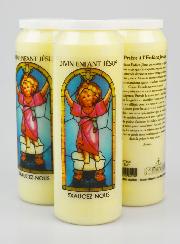 3 Bougies de Neuvaine à l'Enfant Jésus avec Prière