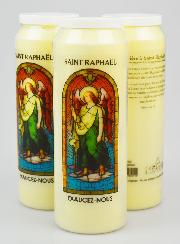 3 Bougies de Neuvaine à l'Ange Raphaël avec Prière