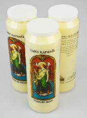 3 Bougies de Neuvaine à l'Ange Raphaël avec Prière