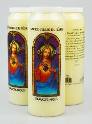 3 Bougies de Neuvaine au Sacré Coeur de Jésus avec Prière