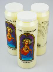 3 Bougies de Neuvaine au Sacré Coeur de Jésus avec Prière