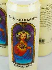 3 Bougies de Neuvaine au Sacré Coeur de Jésus avec Prière