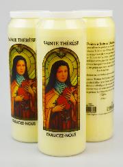 3 Bougies de Neuvaine à Sainte Thérèse avec Prière
