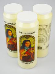 3 Bougies de Neuvaine à Sainte Thérèse avec Prière