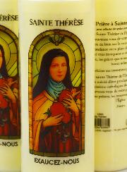 3 Bougies de Neuvaine à Sainte Thérèse avec Prière