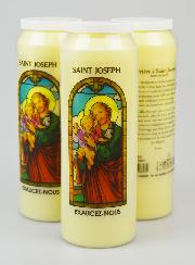 3 Bougies de Neuvaine à Saint Joseph avec Prière