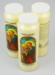 3 Bougies de Neuvaine à Saint Joseph avec Prière