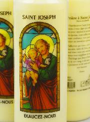 3 Bougies de Neuvaine à Saint Joseph avec Prière