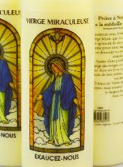 3 Bougies de Neuvaine à la Vierge Miraculeuse avec Prière