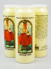 3 Bougies de Neuvaine à l'Enfant Jésus avec Prière au Dos