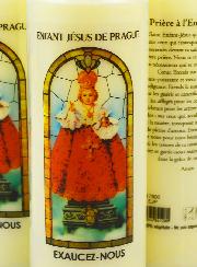 3 Bougies de Neuvaine à l'Enfant Jésus avec Prière au Dos