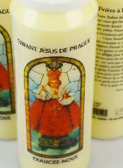 3 Bougies de Neuvaine à l'Enfant Jésus avec Prière au Dos