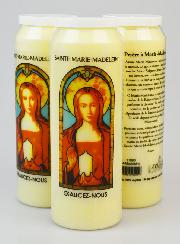 3 Bougies de Neuvaine à Sainte Marie-Madeleine avec Prière