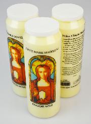 3 Bougies de Neuvaine à Sainte Marie-Madeleine avec Prière