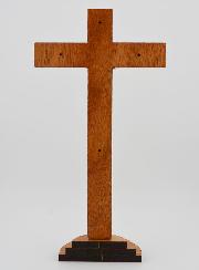Crucifix en Bois et Argent Vieilli - 21 cm