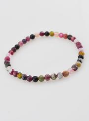 Bracelet en Pierre Naturelle de Tourmaline Multicolore - 4mm