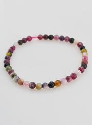 Bracelet en Pierre Naturelle de Tourmaline Multicolore - 4mm