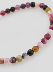 Bracelet en Pierre Naturelle de Tourmaline Multicolore - 4mm