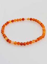 Bracelet en Pierre Naturelle de Cornaline - 4mm