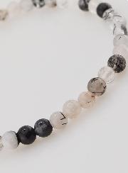 Bracelet en Pierre Naturelle Tourmaline & Cristal de Roche - 4mm