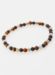 Bracelet en Pierre Naturelle Tourmaline, Oeil de Tigre et Labradorite - 4 mm