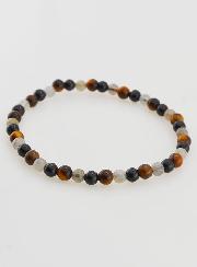 Bracelet en Pierre Naturelle Tourmaline, Oeil de Tigre et Labradorite - 4 mm